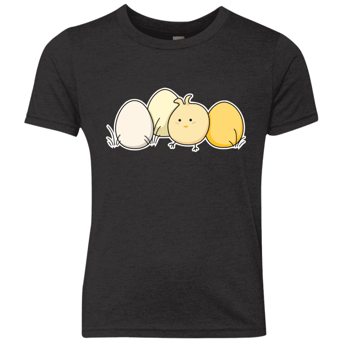 T-Shirts Vintage Black / YXS Kawaii Easter Chick and Eggs Youth Triblend T-Shirt