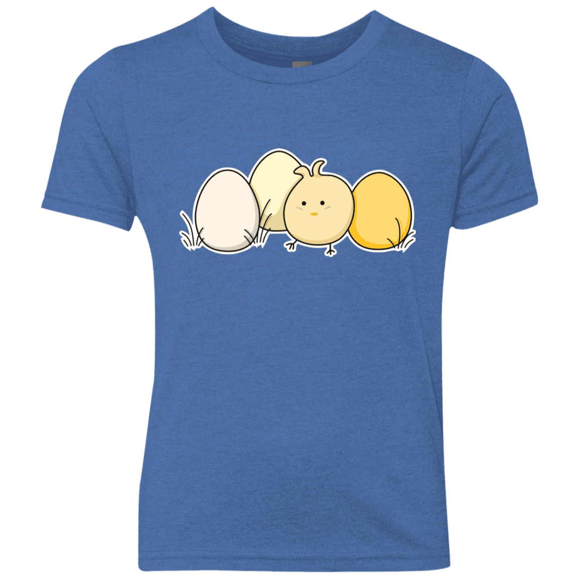 T-Shirts Vintage Royal / YXS Kawaii Easter Chick and Eggs Youth Triblend T-Shirt
