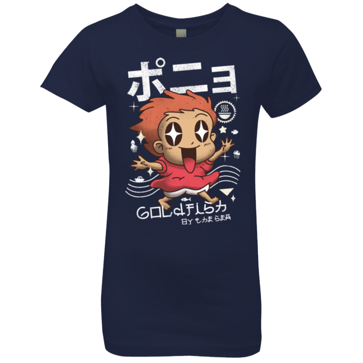 T-Shirts Midnight Navy / YXS Kawaii Gold Fish Girls Premium T-Shirt
