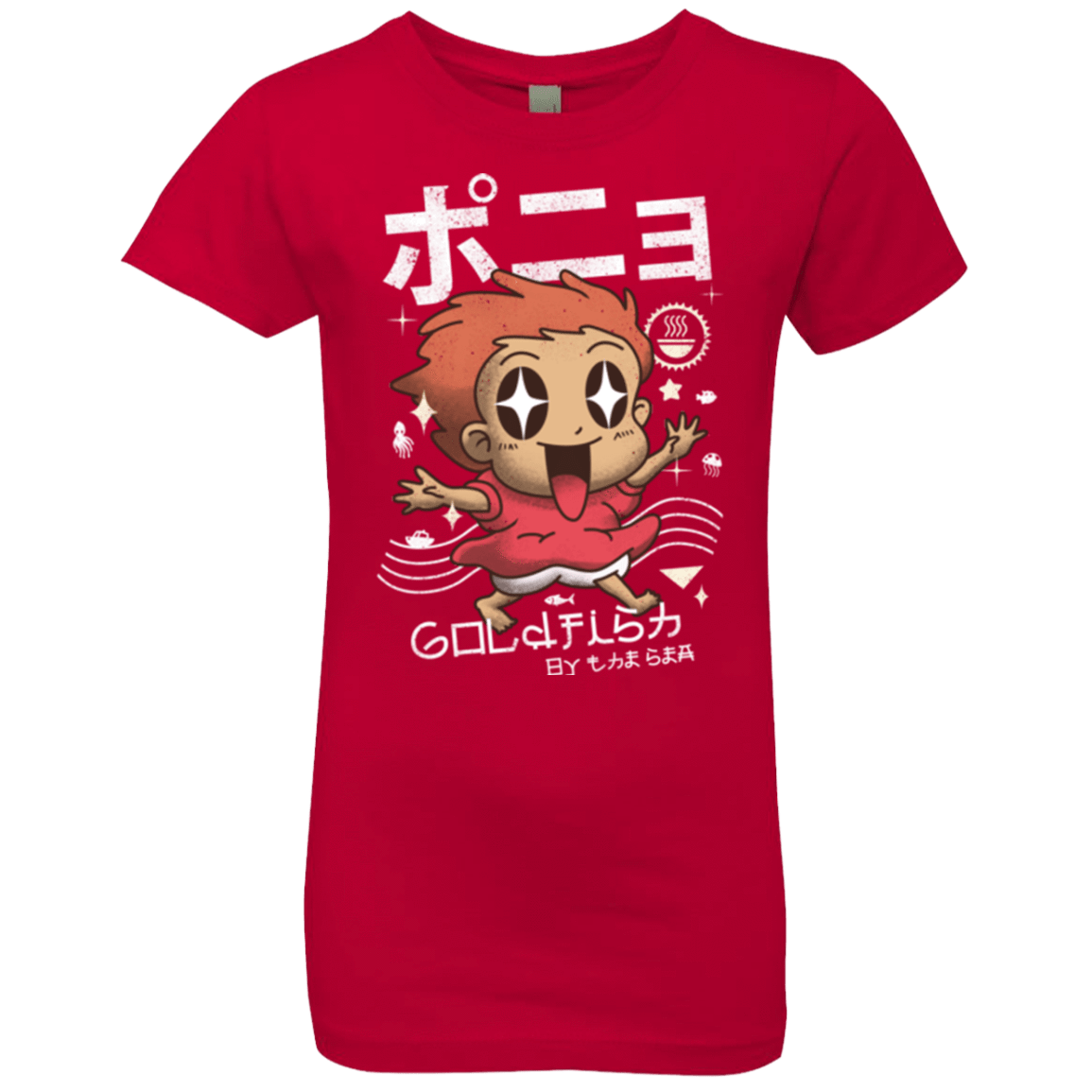 T-Shirts Red / YXS Kawaii Gold Fish Girls Premium T-Shirt
