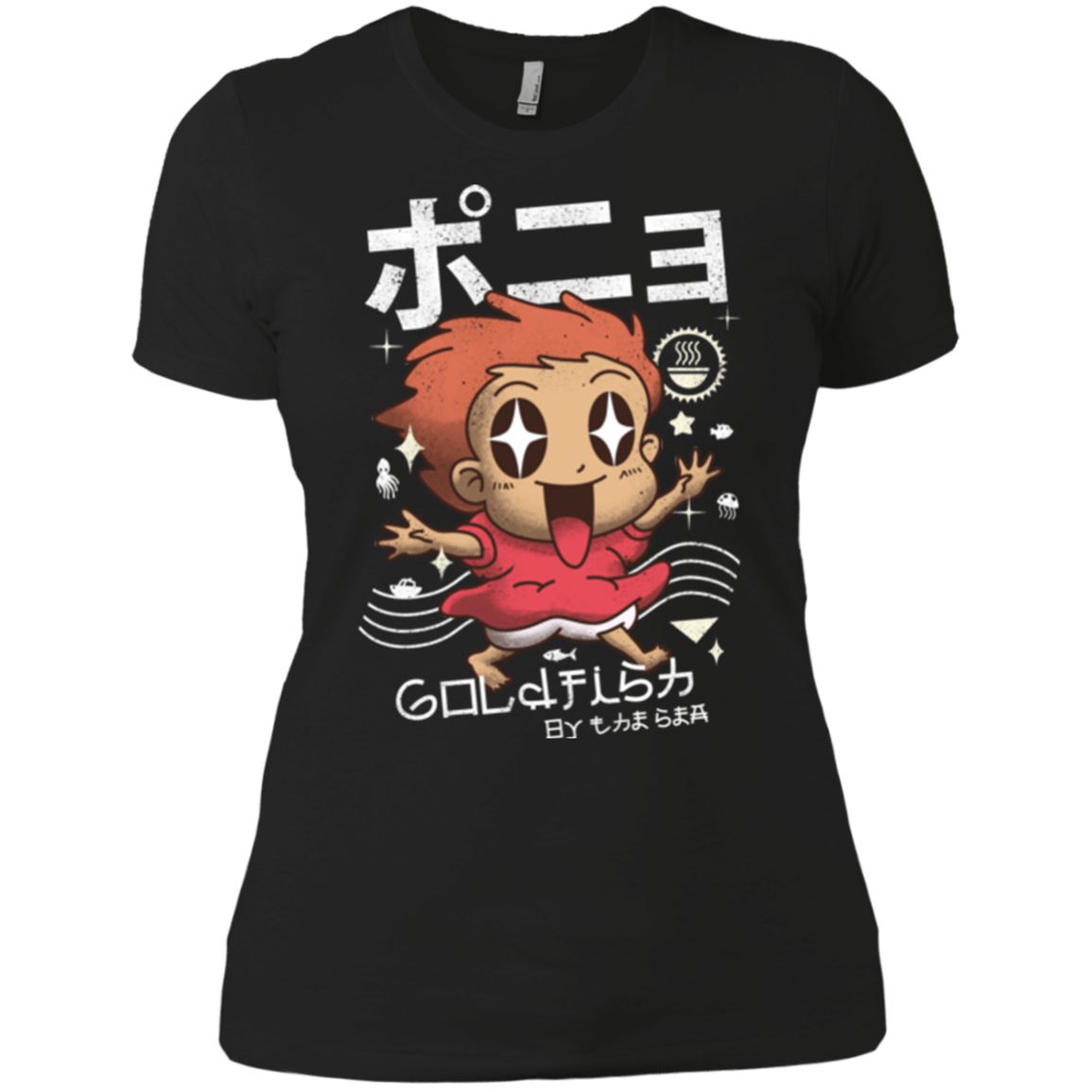 T-Shirts Black / X-Small Kawaii Gold Fish Women's Premium T-Shirt