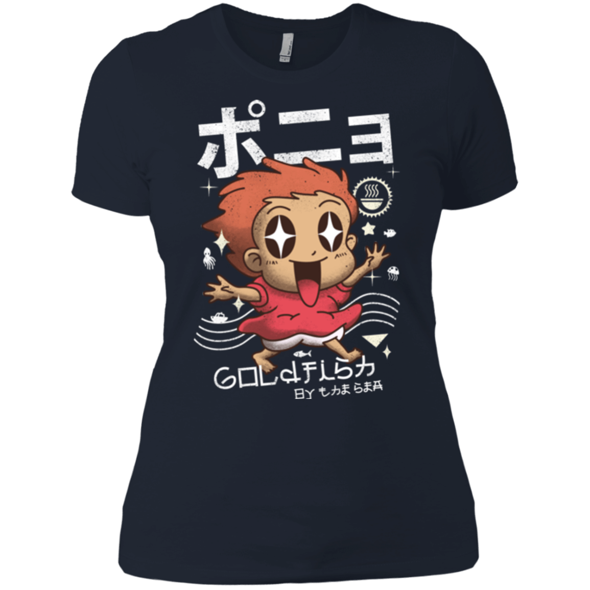 T-Shirts Midnight Navy / X-Small Kawaii Gold Fish Women's Premium T-Shirt