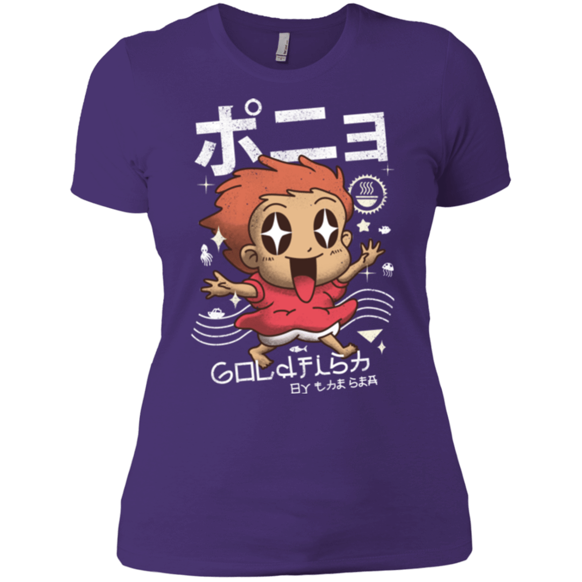 T-Shirts Purple / X-Small Kawaii Gold Fish Women's Premium T-Shirt