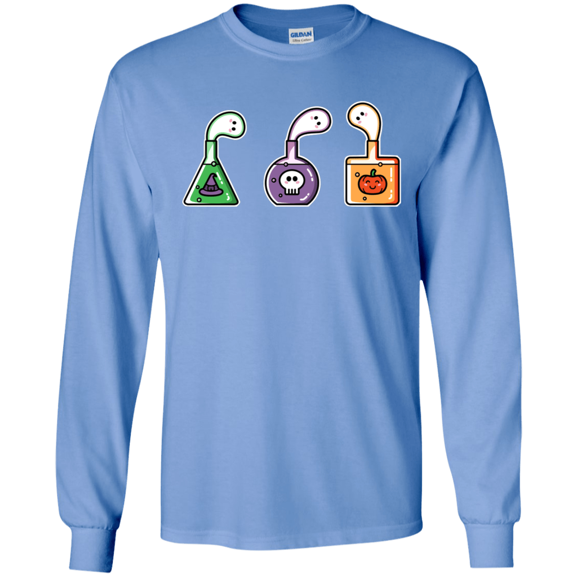 T-Shirts Carolina Blue / S Kawaii Halloween Potions Men's Long Sleeve T-Shirt