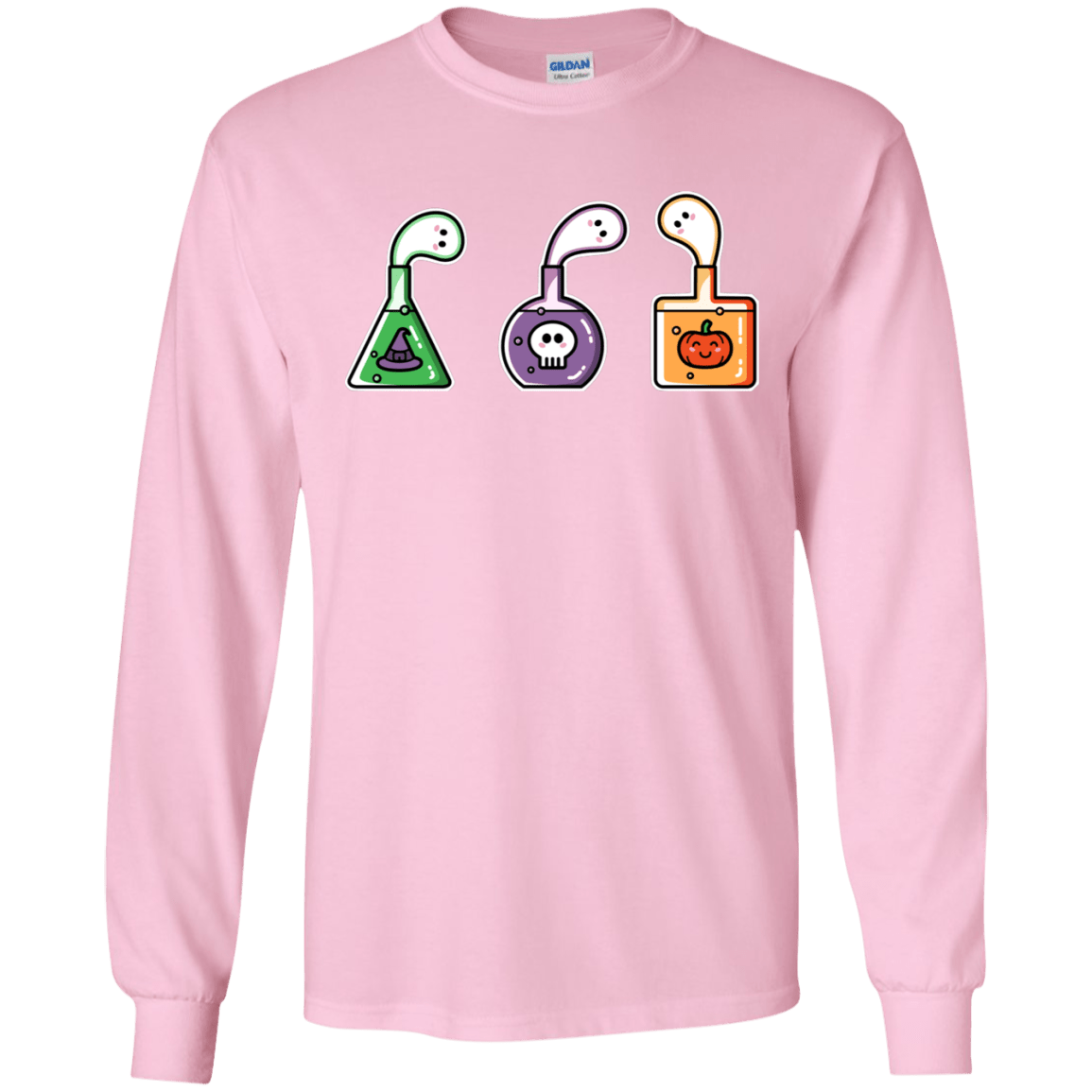 T-Shirts Light Pink / S Kawaii Halloween Potions Men's Long Sleeve T-Shirt