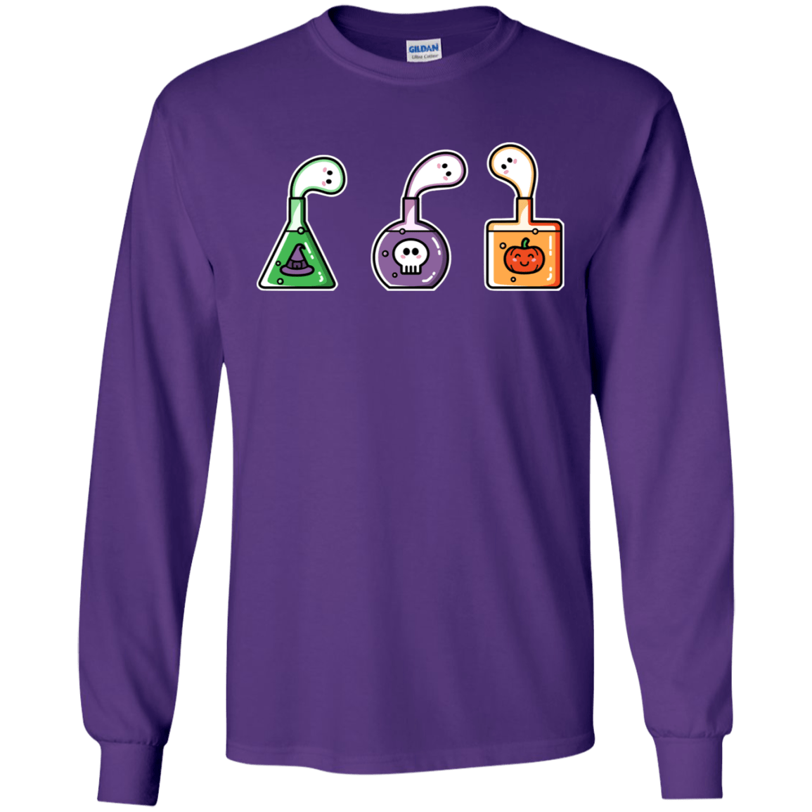 T-Shirts Purple / S Kawaii Halloween Potions Men's Long Sleeve T-Shirt