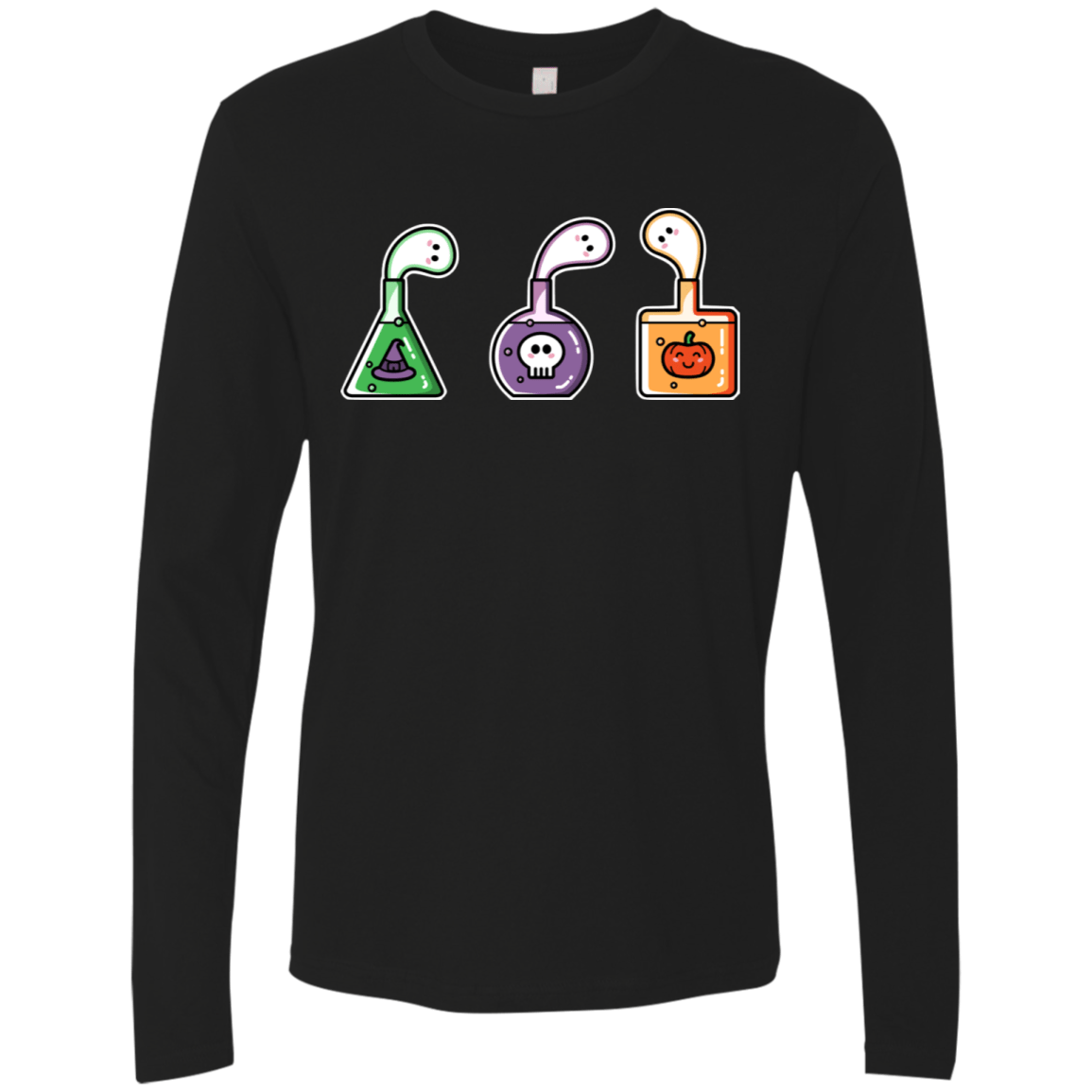 T-Shirts Black / S Kawaii Halloween Potions Men's Premium Long Sleeve