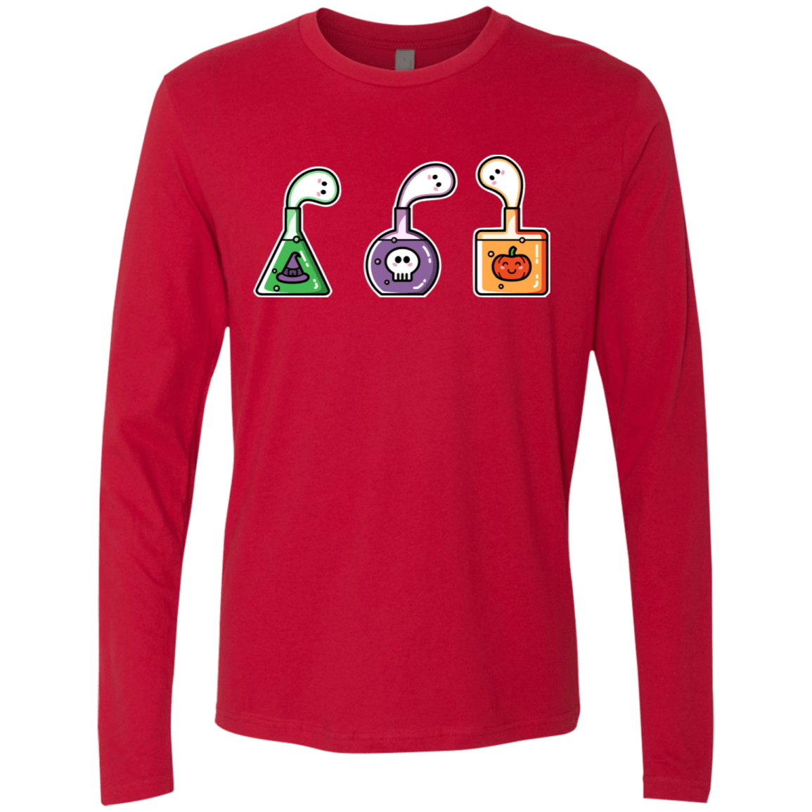 T-Shirts Red / S Kawaii Halloween Potions Men's Premium Long Sleeve