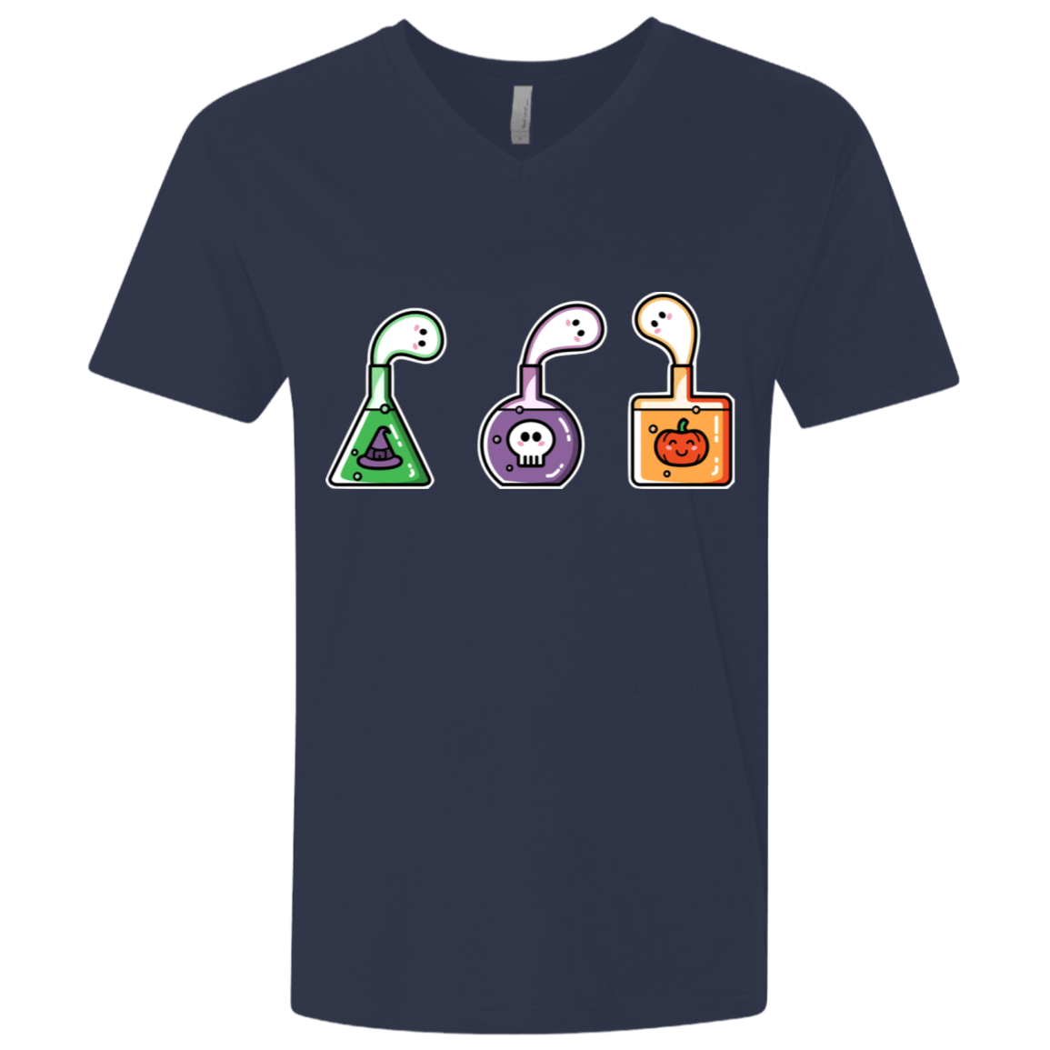 T-Shirts Midnight Navy / X-Small Kawaii Halloween Potions Men's Premium V-Neck