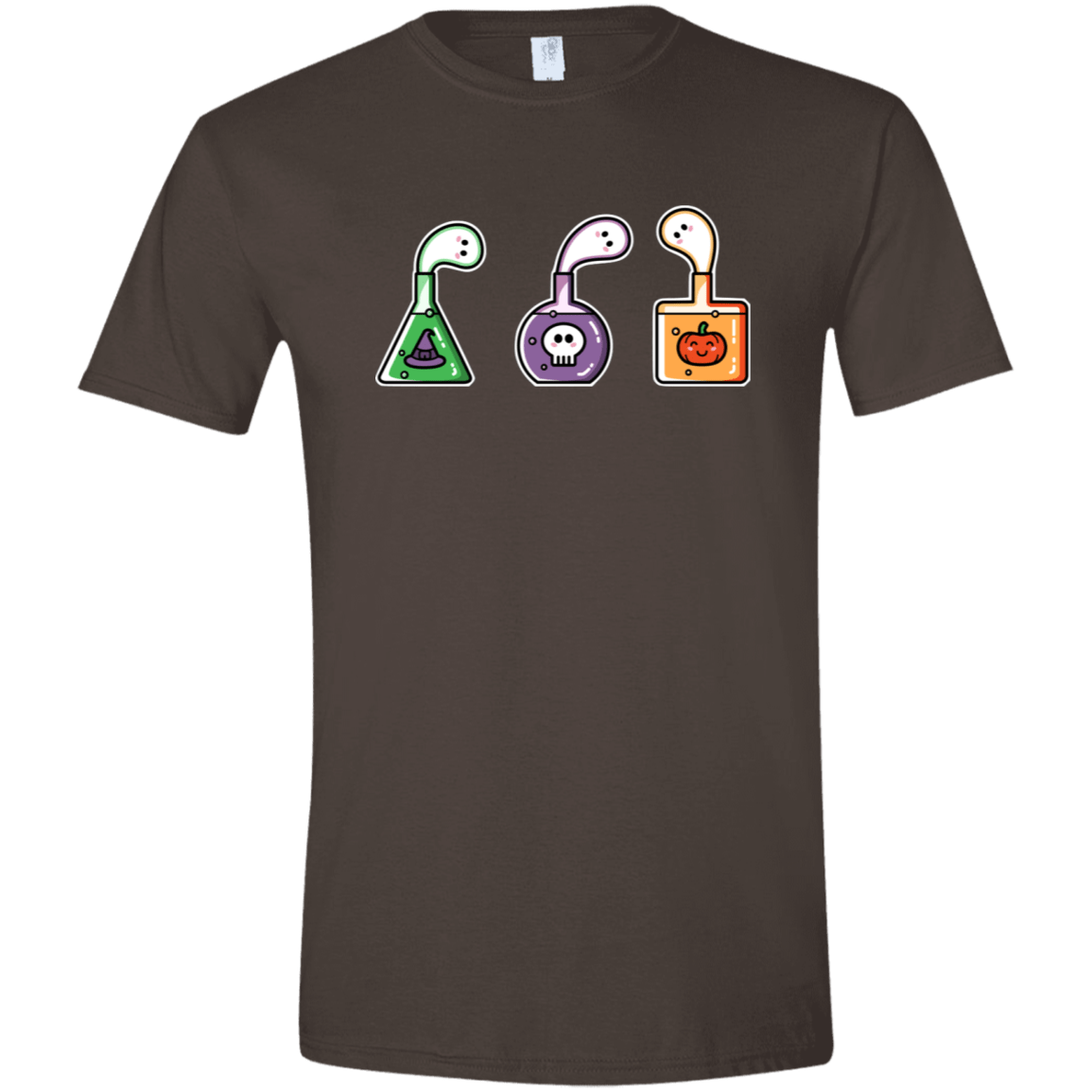 T-Shirts Dark Chocolate / S Kawaii Halloween Potions Men's Semi-Fitted Softstyle