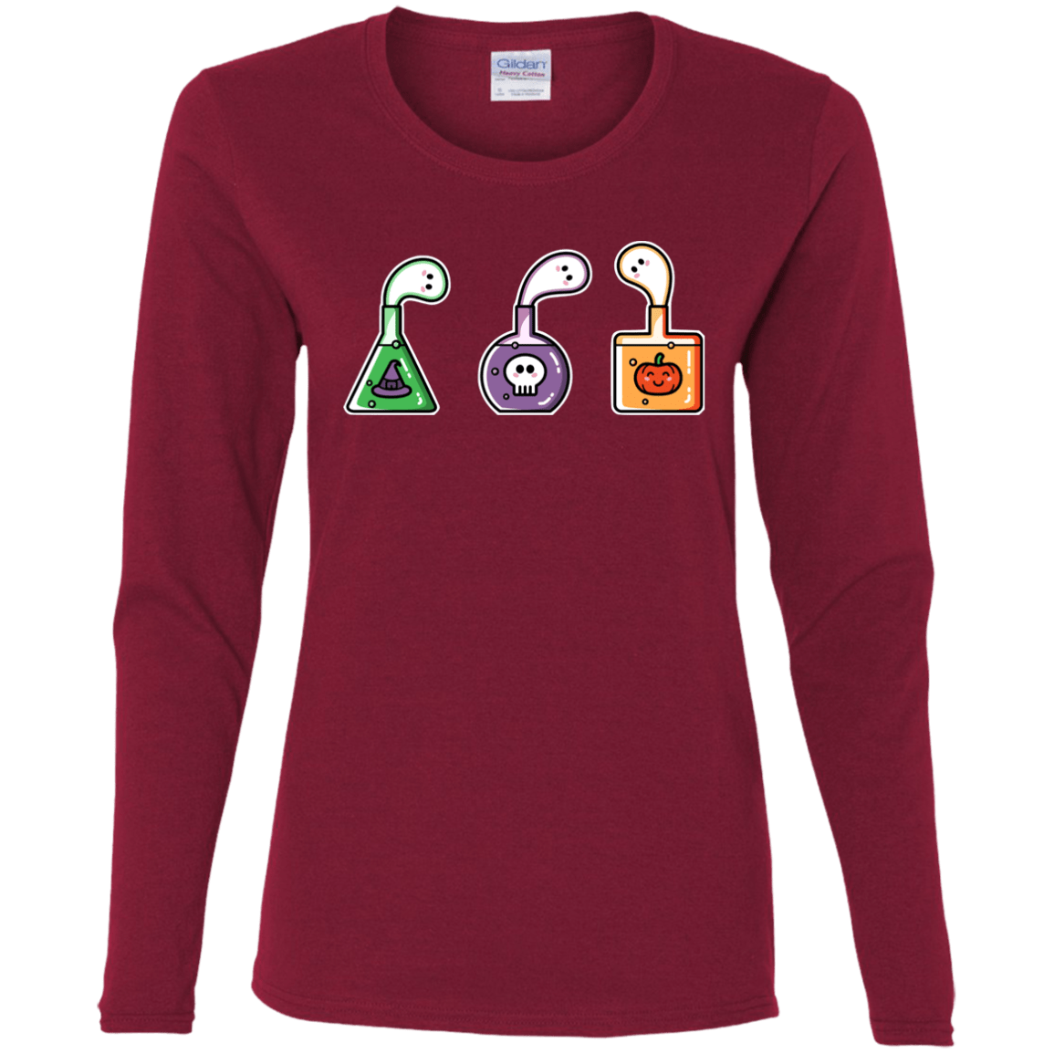 T-Shirts Cardinal / S Kawaii Halloween Potions Women's Long Sleeve T-Shirt