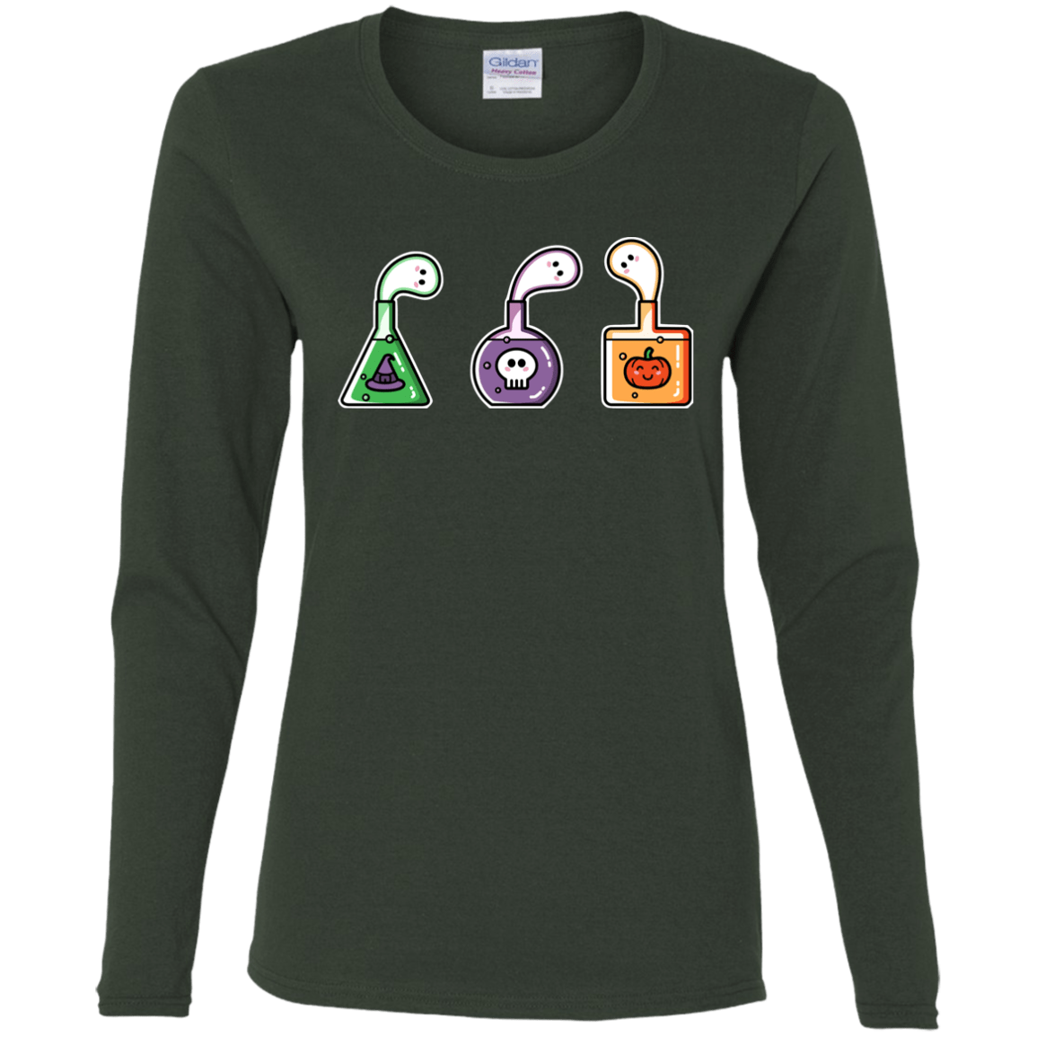 T-Shirts Forest / S Kawaii Halloween Potions Women's Long Sleeve T-Shirt