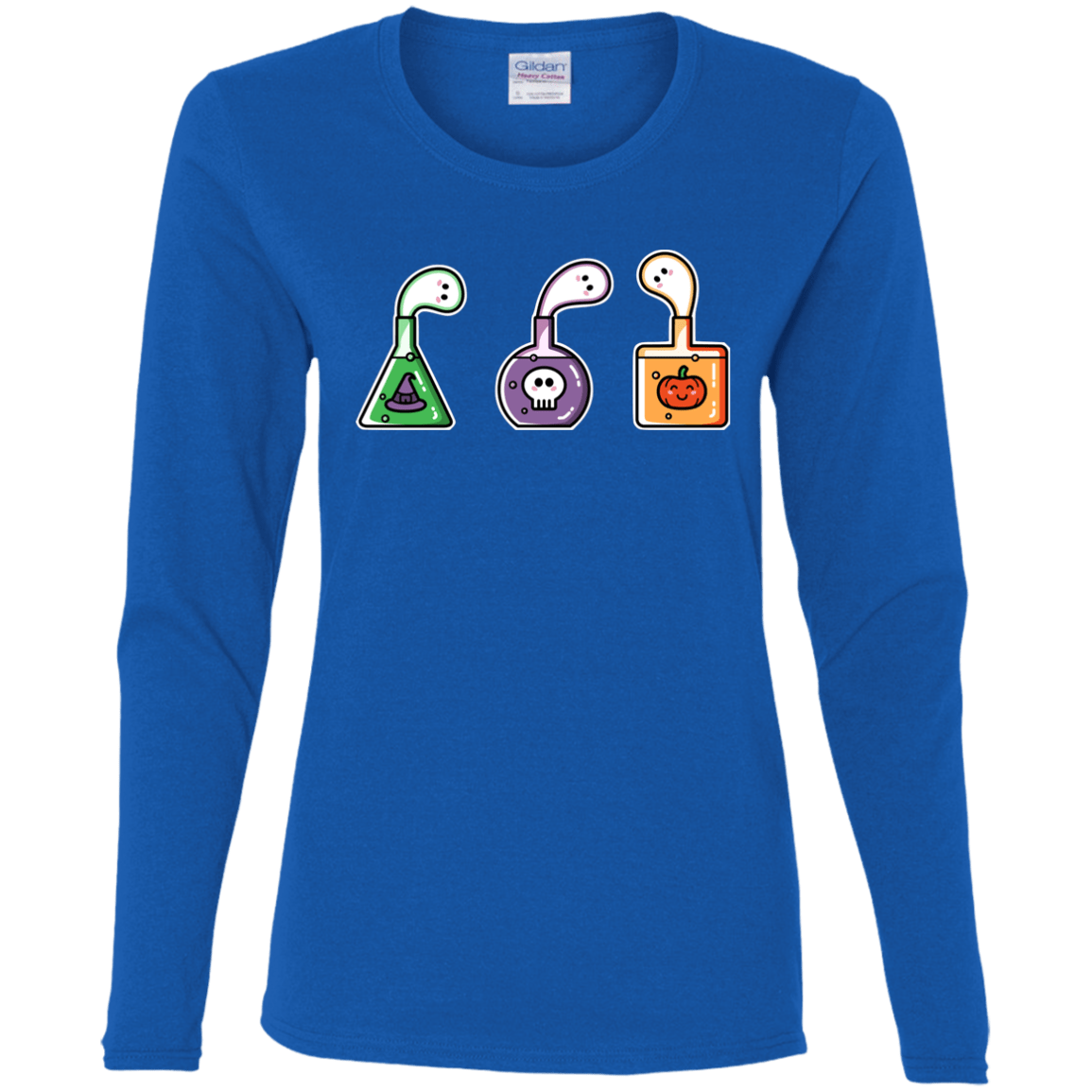 T-Shirts Royal / S Kawaii Halloween Potions Women's Long Sleeve T-Shirt