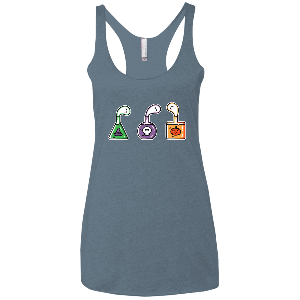 T-Shirts Indigo / X-Small Kawaii Halloween Potions Women's Triblend Racerback Tank