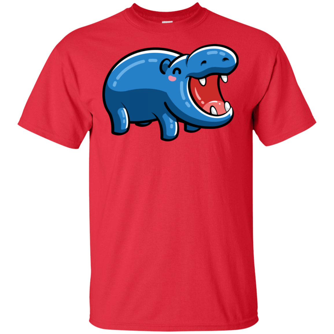 T-Shirts Red / S Kawaii Happy Hippo T-Shirt