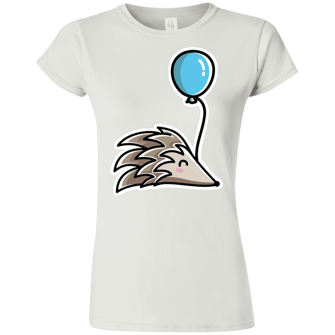 T-Shirts White / S Kawaii Hedgehog with Balloon Junior Slimmer-Fit T-Shirt