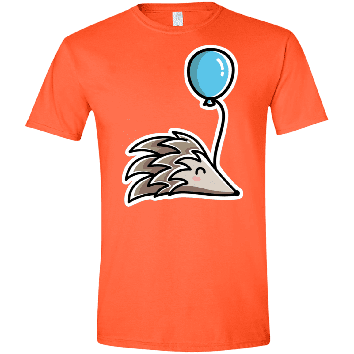 T-Shirts Orange / S Kawaii Hedgehog with Balloon Men's Semi-Fitted Softstyle