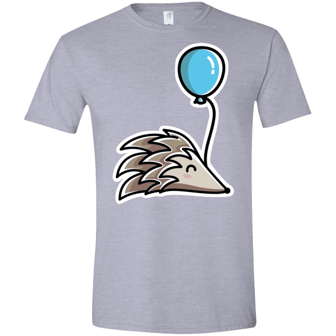 T-Shirts Sport Grey / X-Small Kawaii Hedgehog with Balloon Men's Semi-Fitted Softstyle