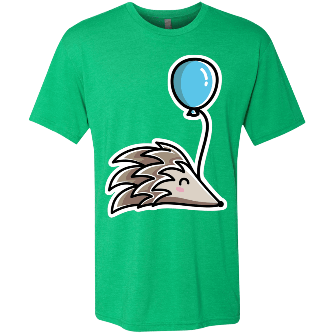 T-Shirts Envy / S Kawaii Hedgehog with Balloon Men's Triblend T-Shirt