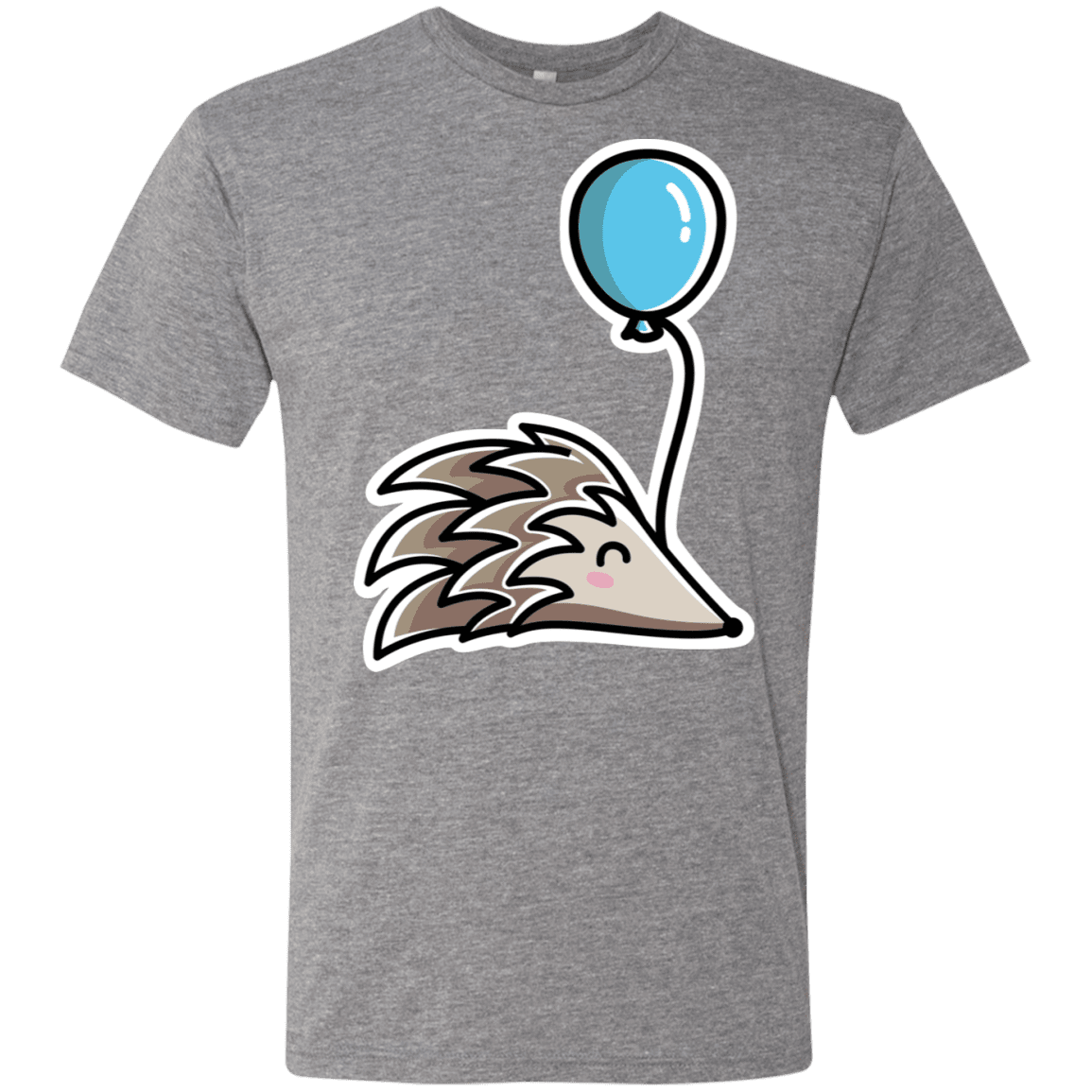 T-Shirts Premium Heather / S Kawaii Hedgehog with Balloon Men's Triblend T-Shirt