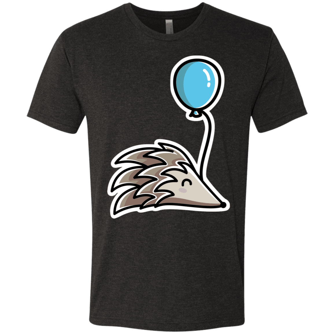 T-Shirts Vintage Black / S Kawaii Hedgehog with Balloon Men's Triblend T-Shirt