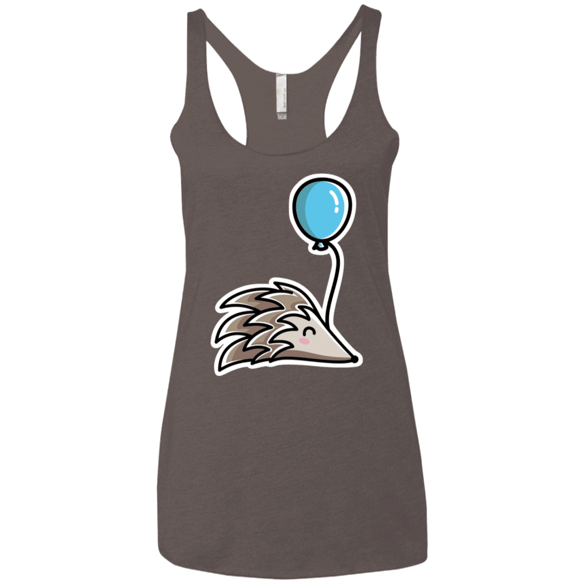 T-Shirts Macchiato / X-Small Kawaii Hedgehog with Balloon Women's Triblend Racerback Tank