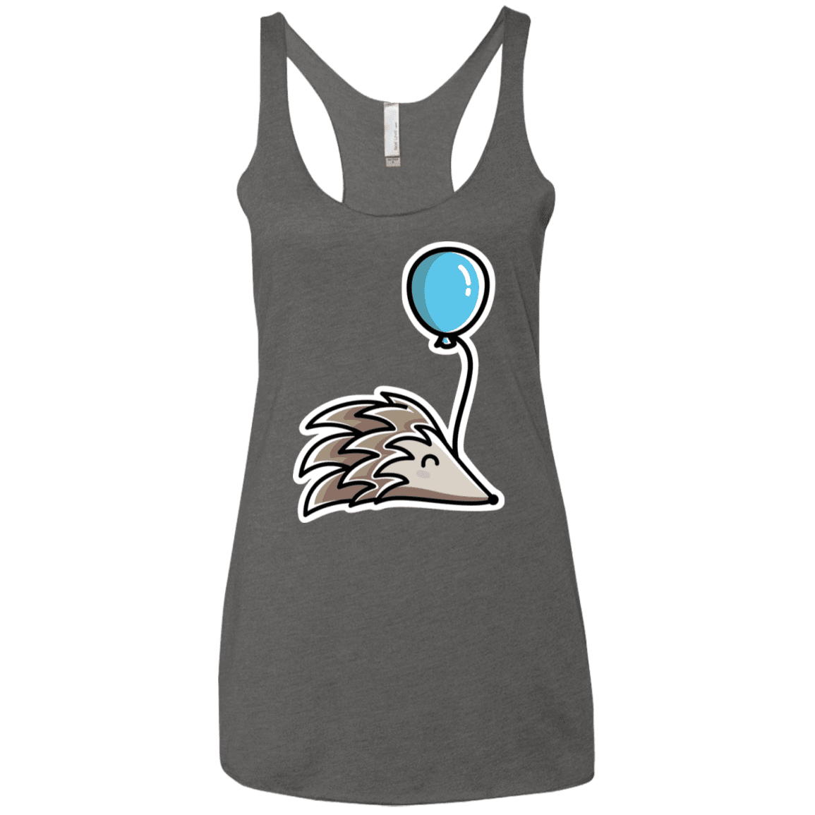 T-Shirts Premium Heather / X-Small Kawaii Hedgehog with Balloon Women's Triblend Racerback Tank