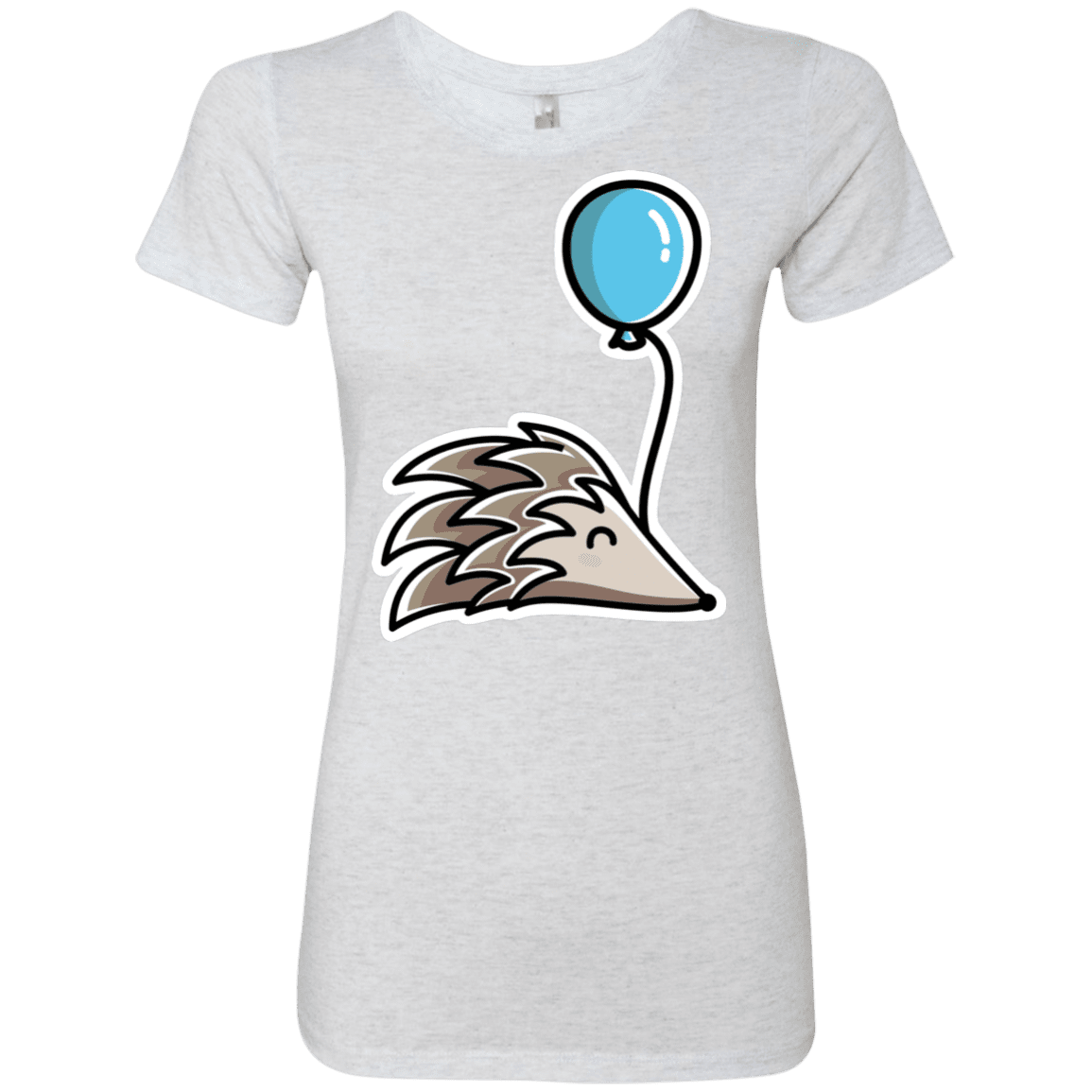 T-Shirts Heather White / S Kawaii Hedgehog with Balloon Women's Triblend T-Shirt