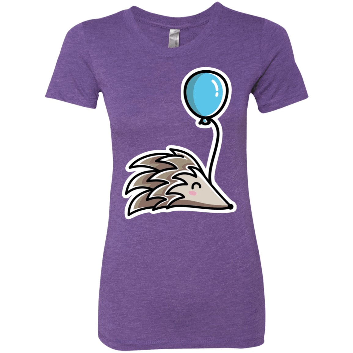 T-Shirts Purple Rush / S Kawaii Hedgehog with Balloon Women's Triblend T-Shirt