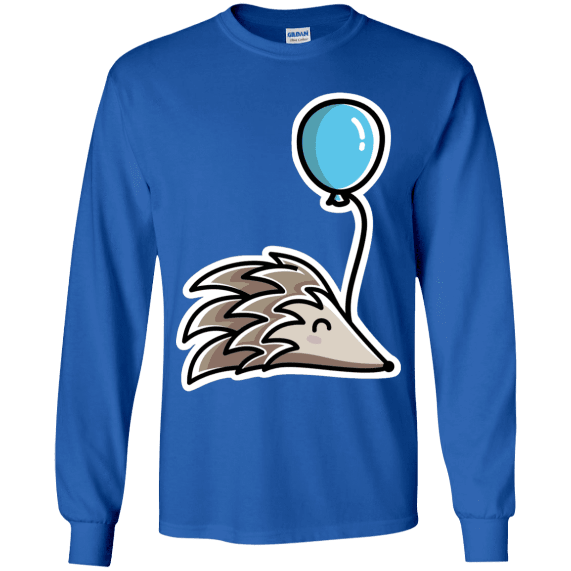 T-Shirts Royal / YS Kawaii Hedgehog with Balloon Youth Long Sleeve T-Shirt