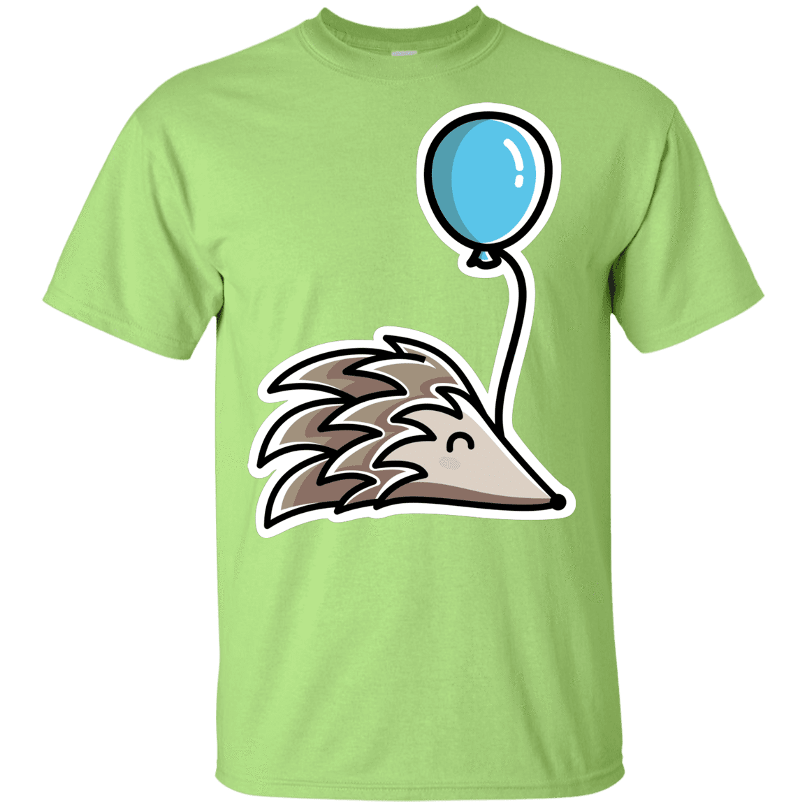 T-Shirts Mint Green / YXS Kawaii Hedgehog with Balloon Youth T-Shirt