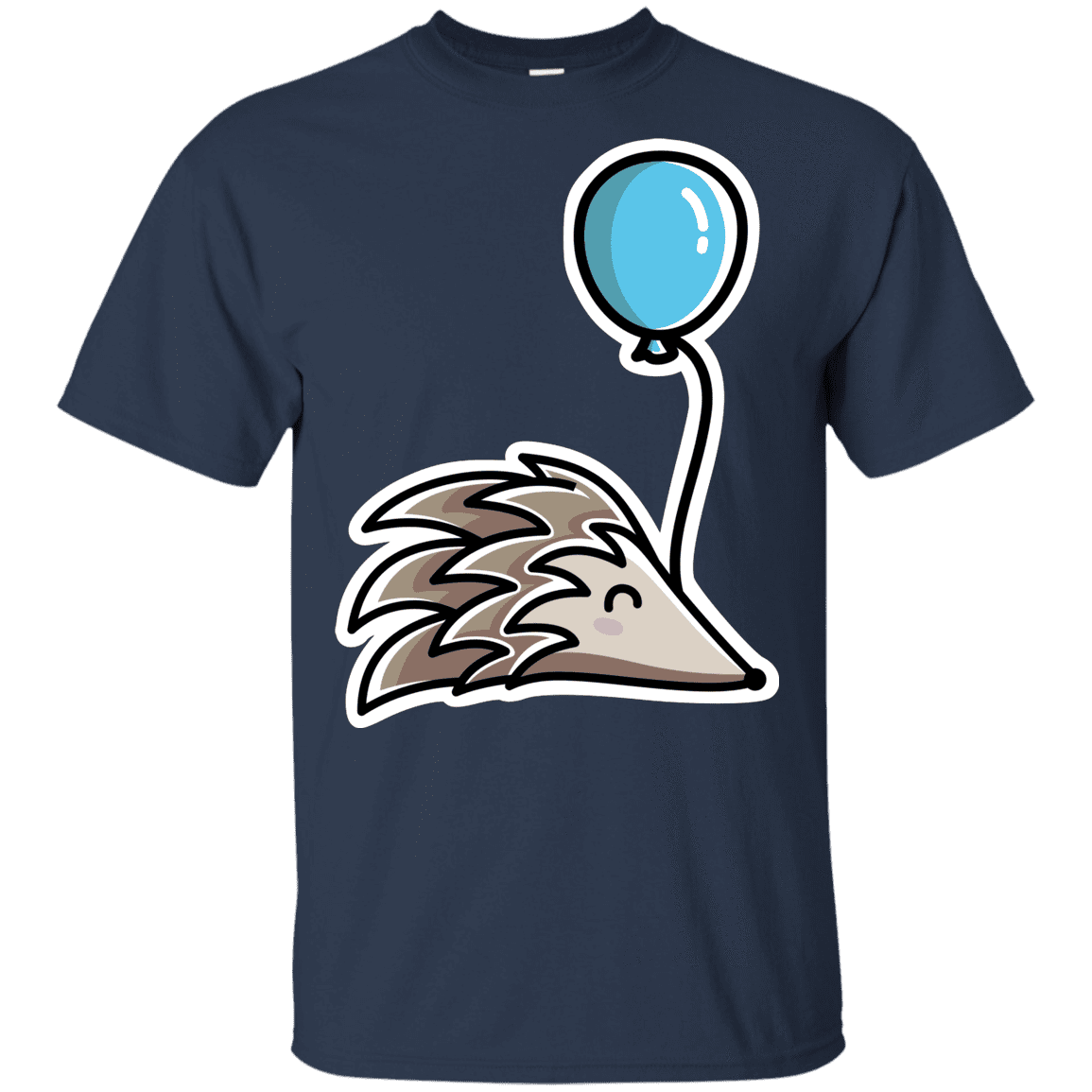 T-Shirts Navy / YXS Kawaii Hedgehog with Balloon Youth T-Shirt
