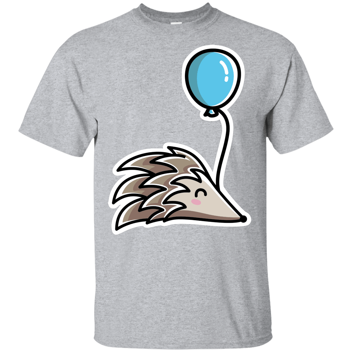 T-Shirts Sport Grey / YXS Kawaii Hedgehog with Balloon Youth T-Shirt