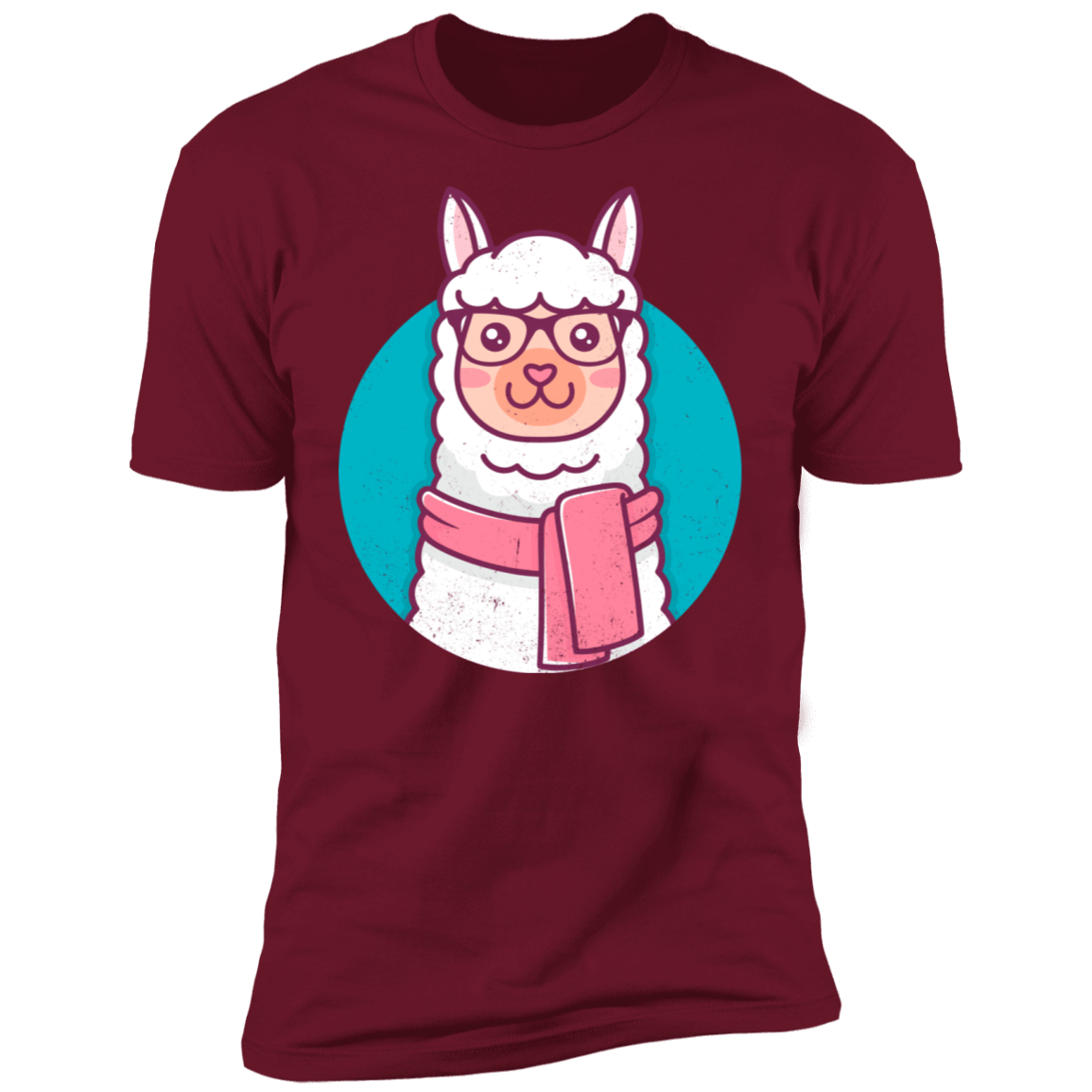 T-Shirts Cardinal / S Kawaii Hipster Llama Men's Premium T-Shirt