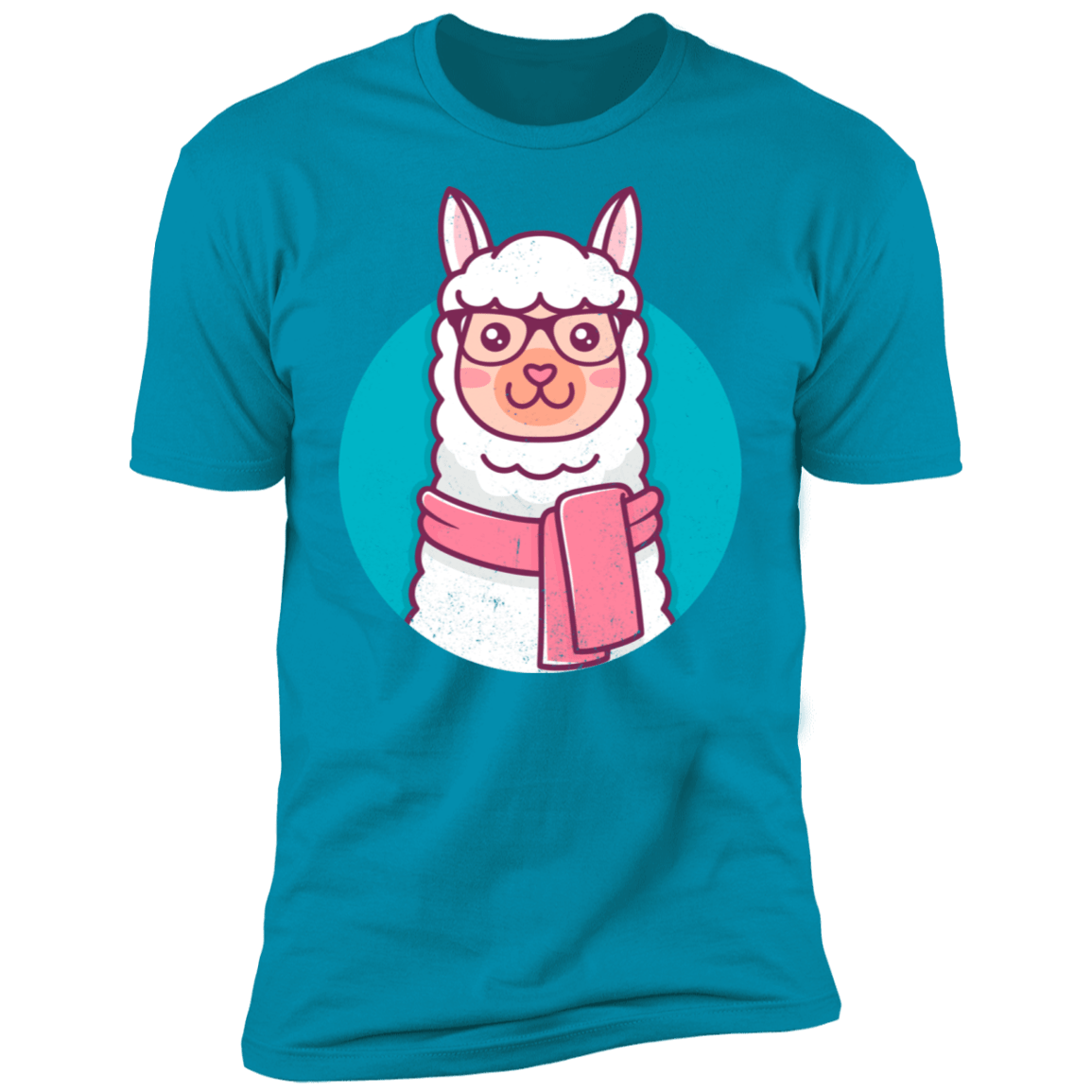 T-Shirts Turquoise / S Kawaii Hipster Llama Men's Premium T-Shirt