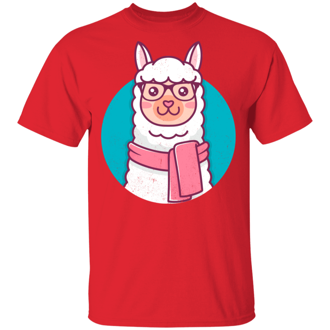 T-Shirts Red / S Kawaii Hipster Llama T-Shirt