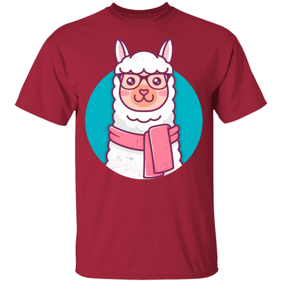 T-Shirts Cardinal / YXS Kawaii Hipster Llama Youth T-Shirt
