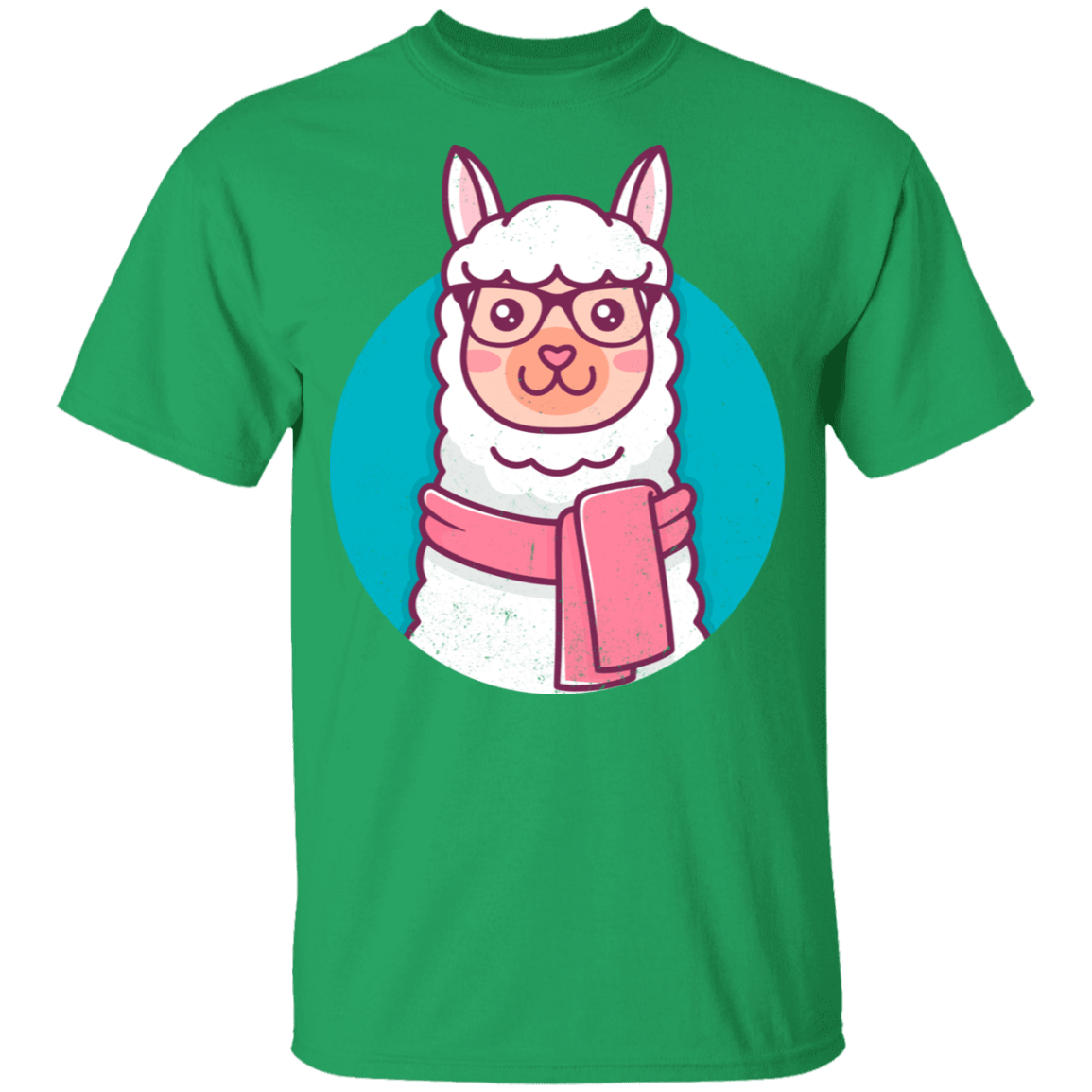 T-Shirts Irish Green / YXS Kawaii Hipster Llama Youth T-Shirt