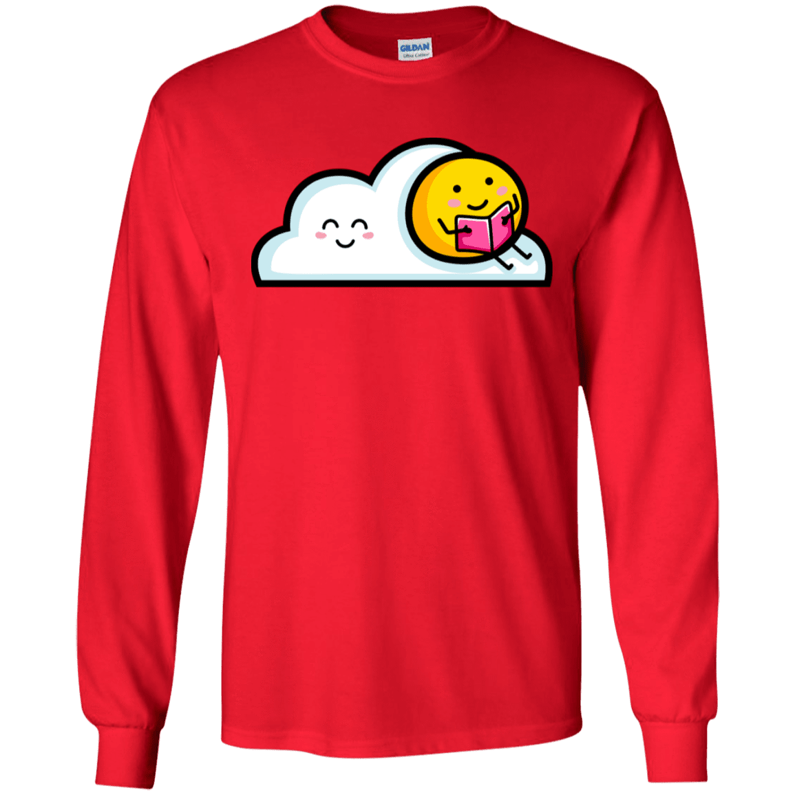 T-Shirts Red / S Kawaii Love Summer Reading Men's Long Sleeve T-Shirt