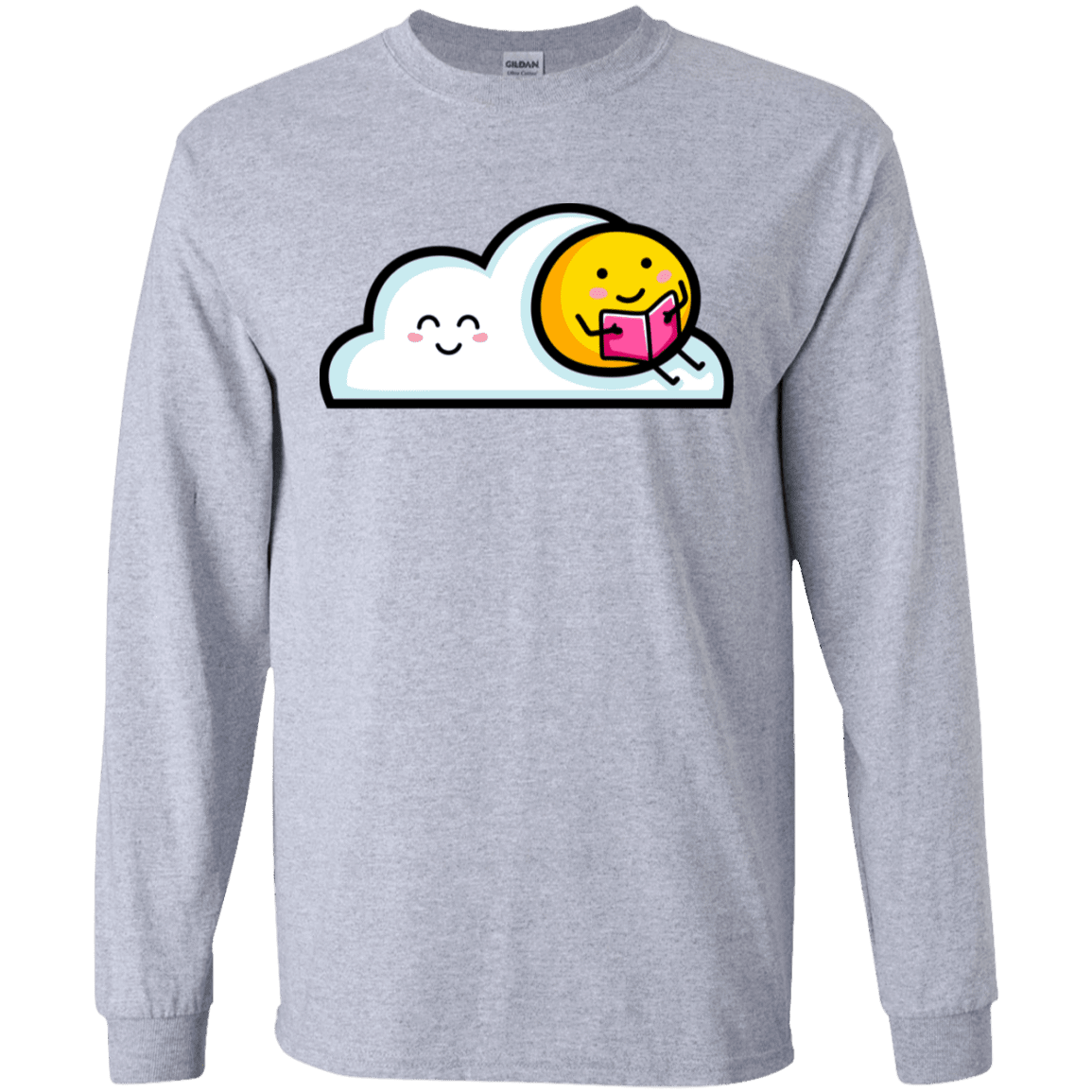 T-Shirts Sport Grey / S Kawaii Love Summer Reading Men's Long Sleeve T-Shirt