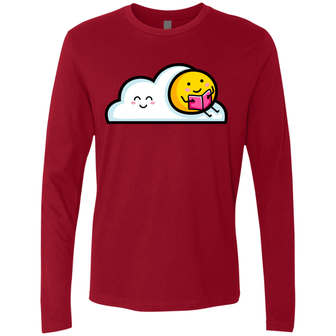 T-Shirts Cardinal / S Kawaii Love Summer Reading Men's Premium Long Sleeve
