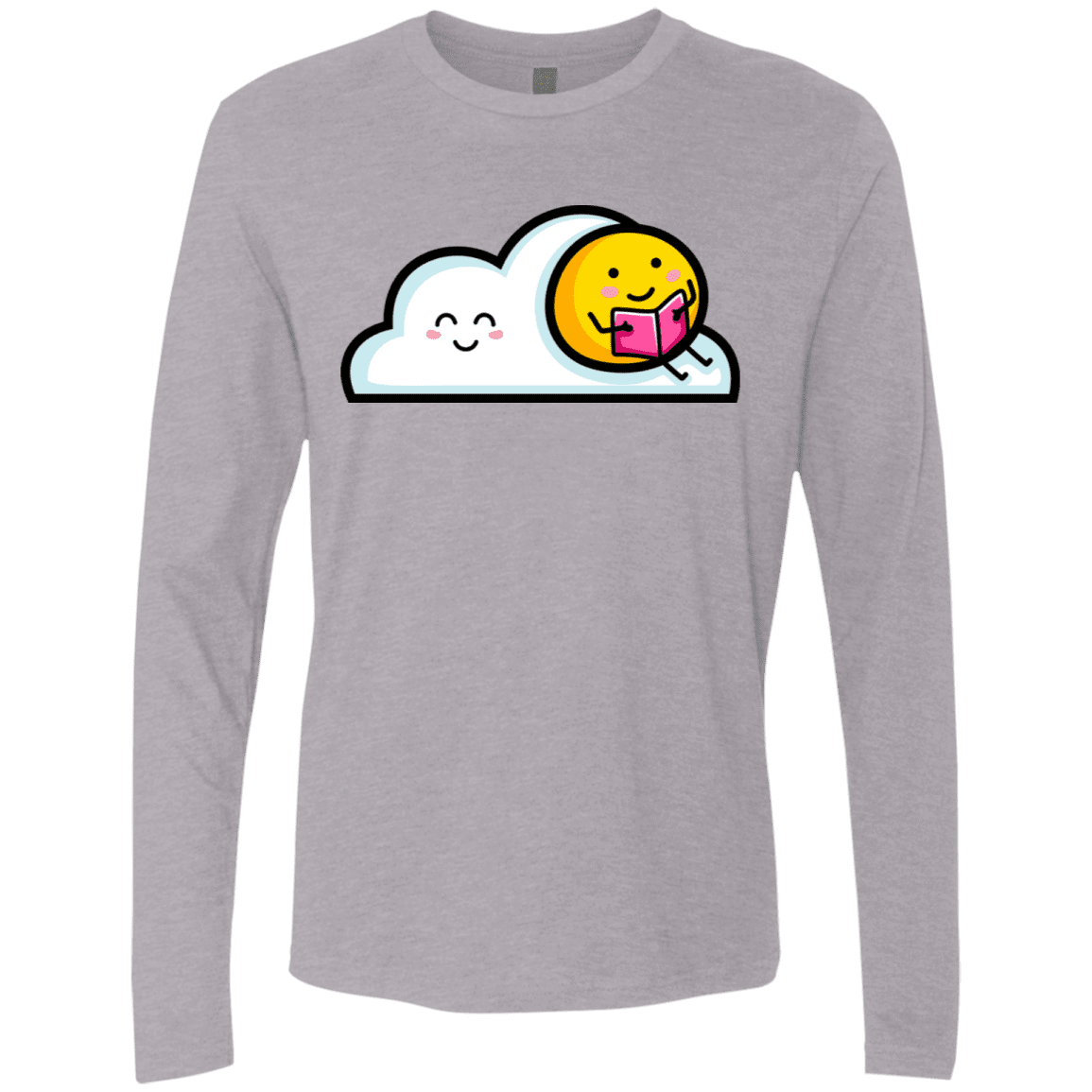 T-Shirts Heather Grey / S Kawaii Love Summer Reading Men's Premium Long Sleeve