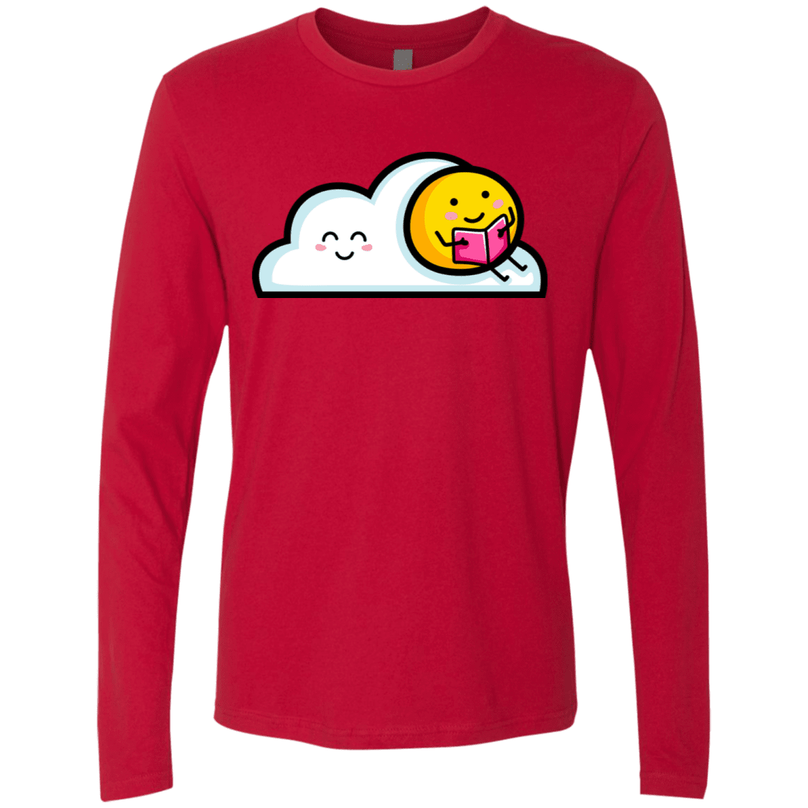 T-Shirts Red / S Kawaii Love Summer Reading Men's Premium Long Sleeve