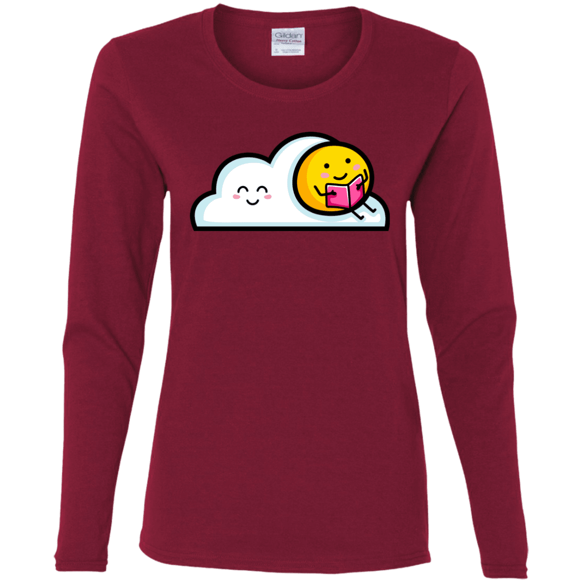 T-Shirts Cardinal / S Kawaii Love Summer Reading Women's Long Sleeve T-Shirt
