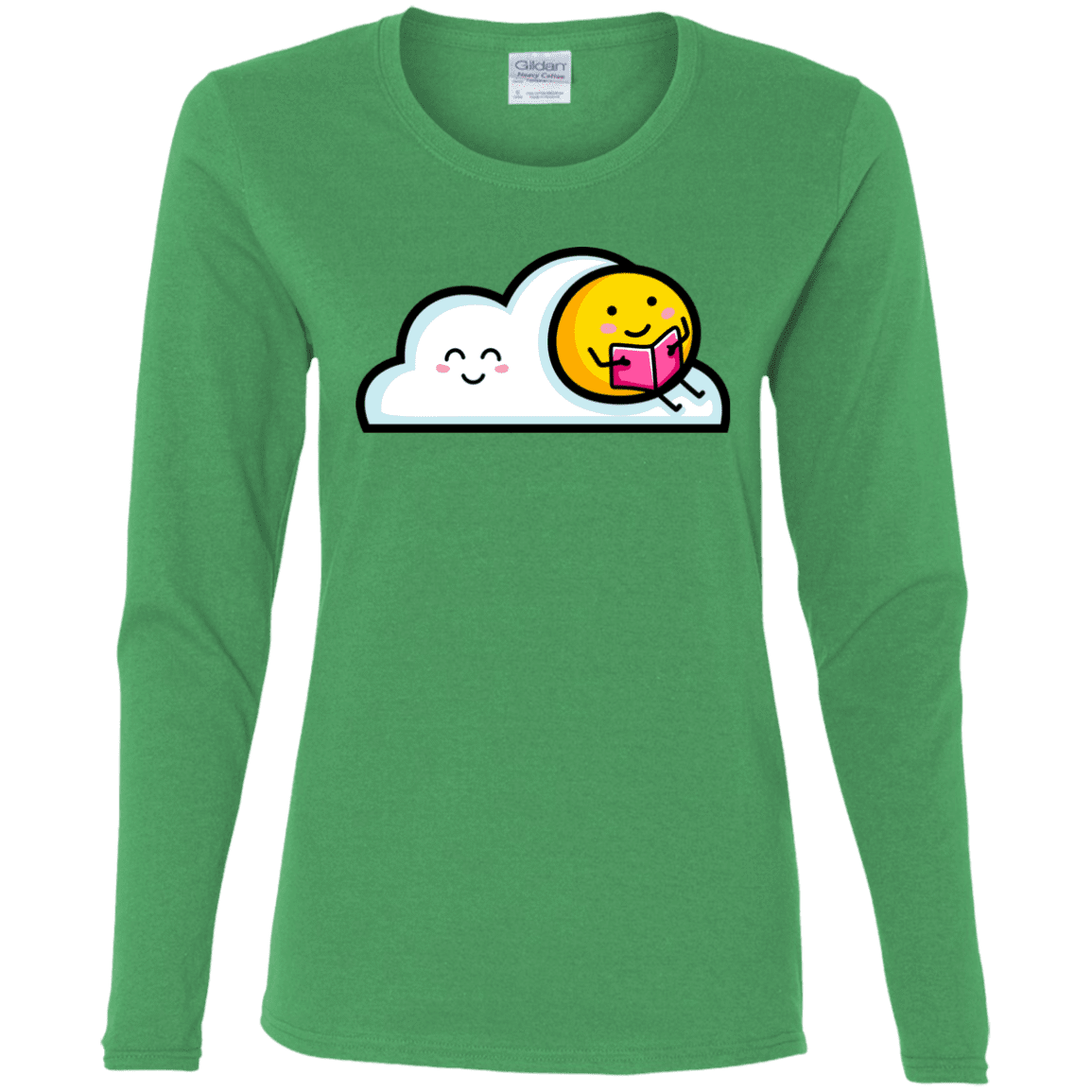 T-Shirts Irish Green / S Kawaii Love Summer Reading Women's Long Sleeve T-Shirt