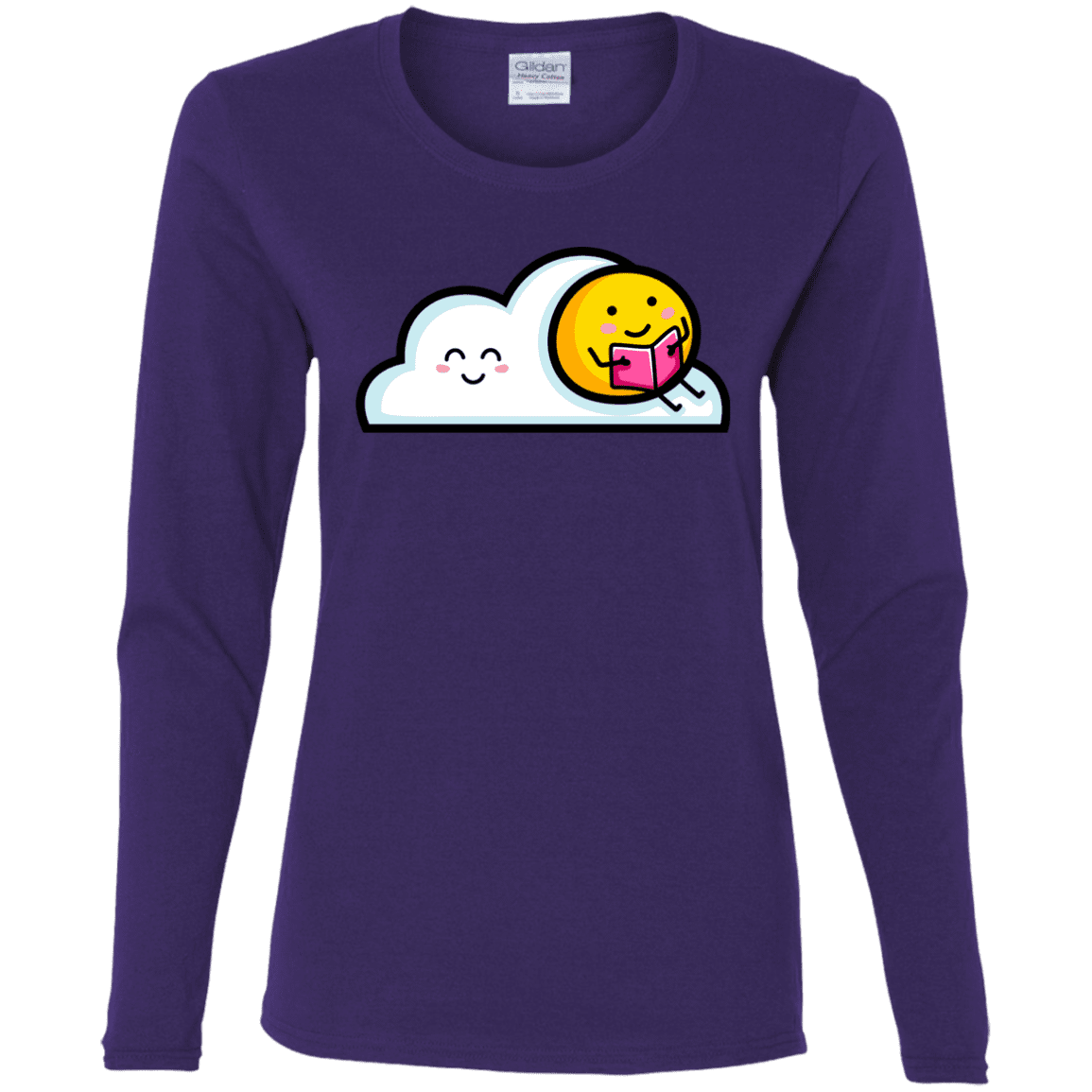 T-Shirts Purple / S Kawaii Love Summer Reading Women's Long Sleeve T-Shirt