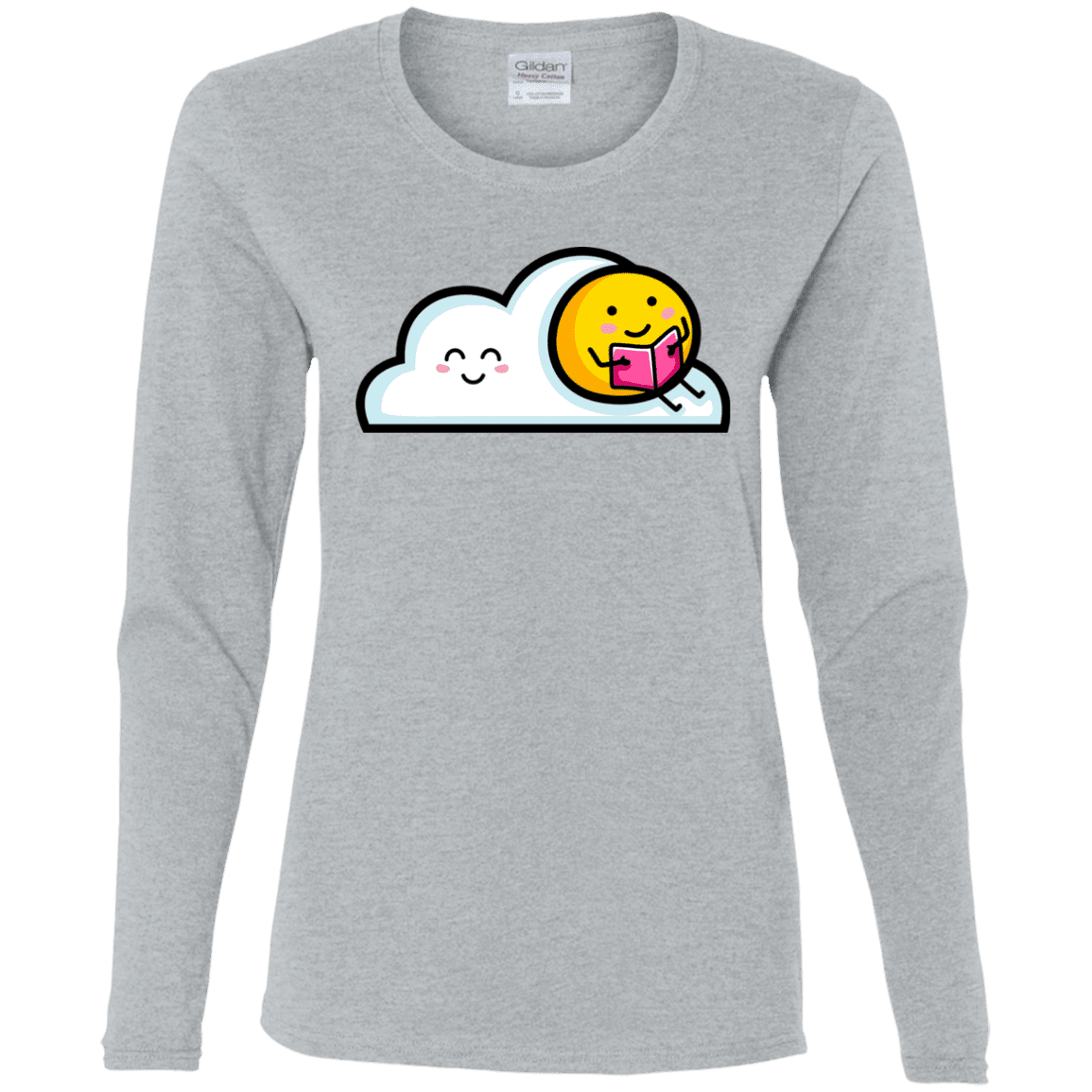 T-Shirts Sport Grey / S Kawaii Love Summer Reading Women's Long Sleeve T-Shirt