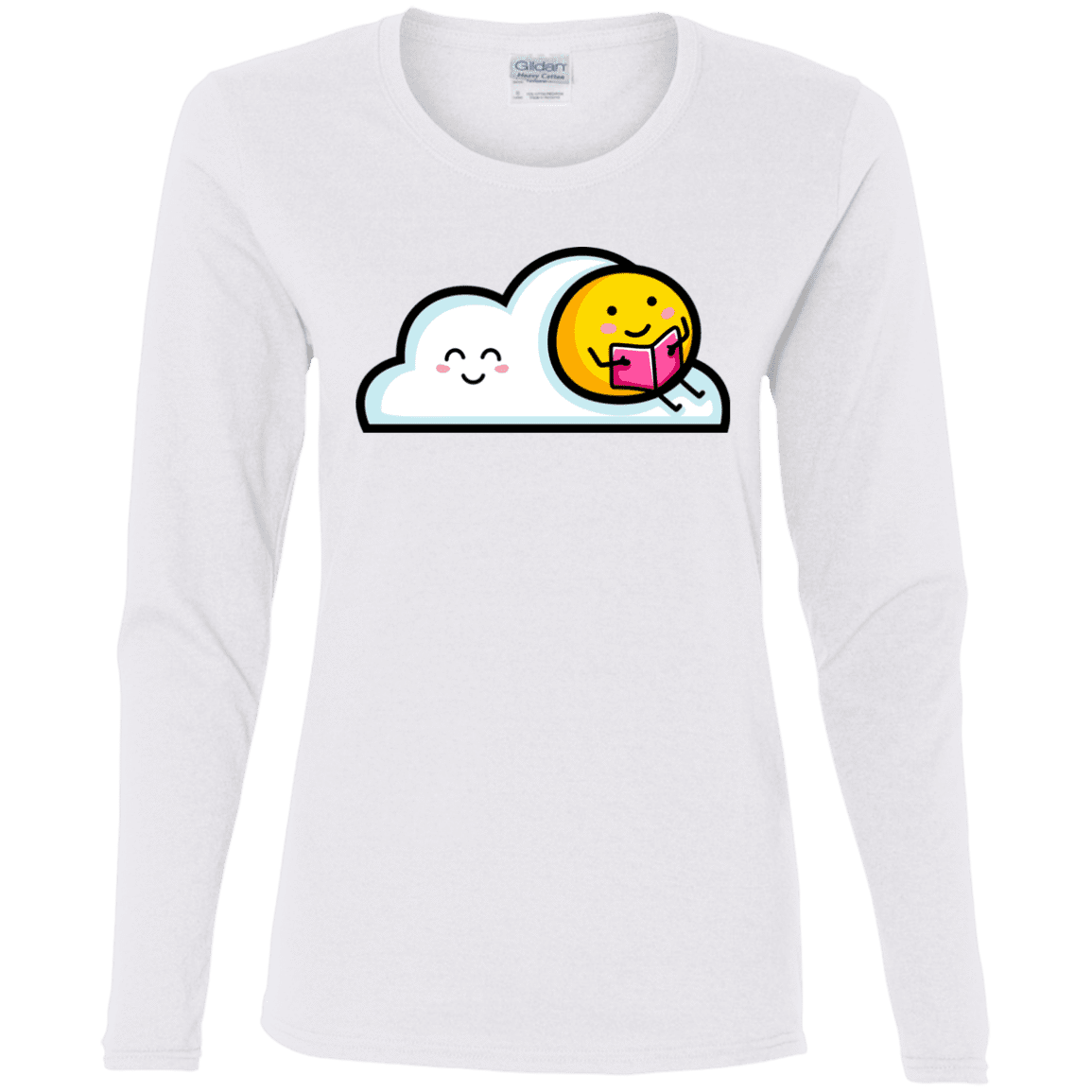T-Shirts White / S Kawaii Love Summer Reading Women's Long Sleeve T-Shirt