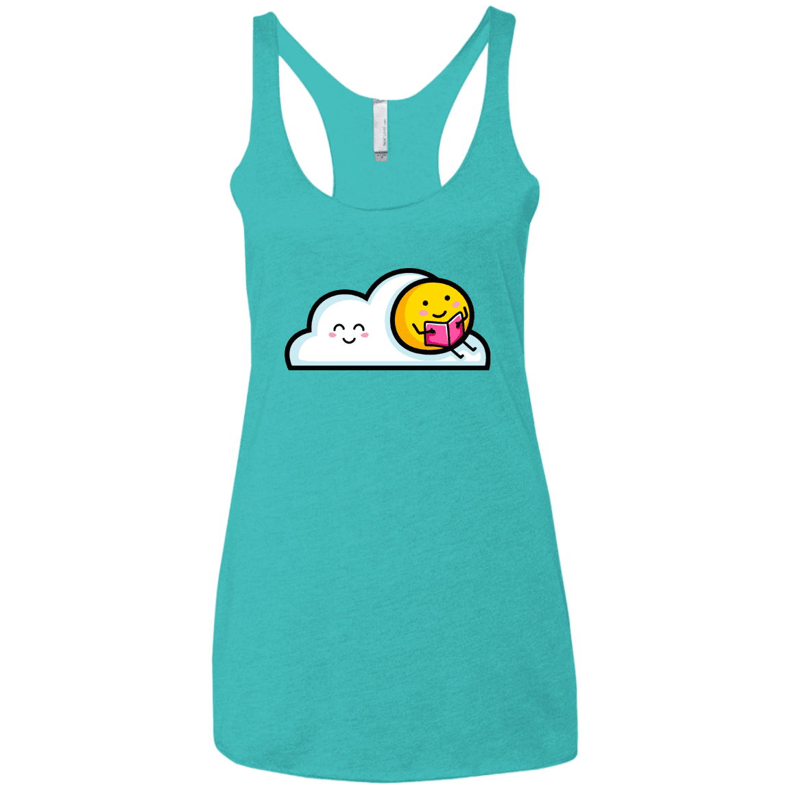 T-Shirts Tahiti Blue / X-Small Kawaii Love Summer Reading Women's Triblend Racerback Tank