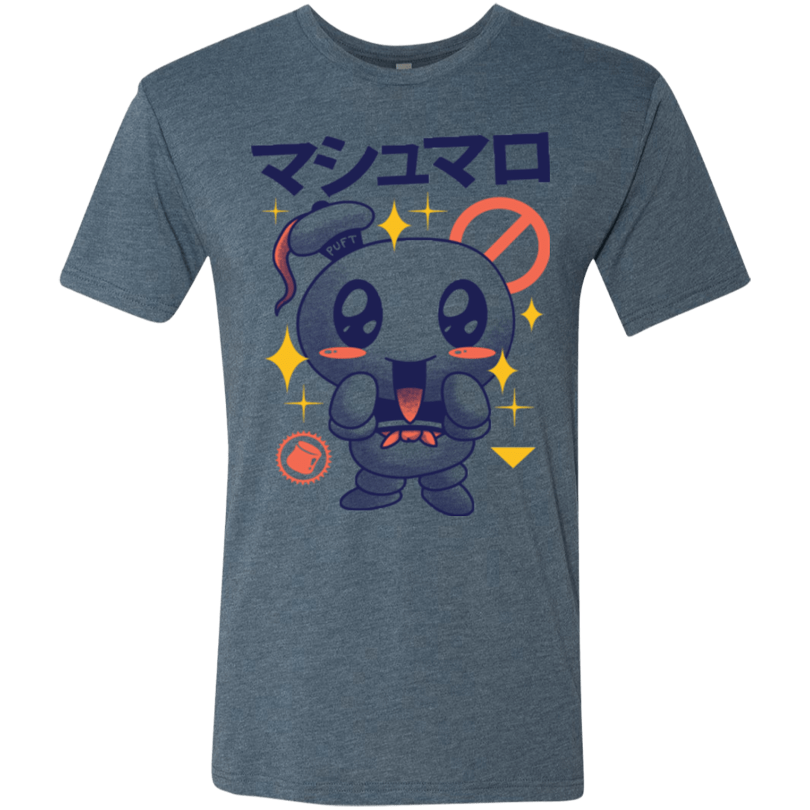 T-Shirts Indigo / Small Kawaii Marshmallow Men's Triblend T-Shirt